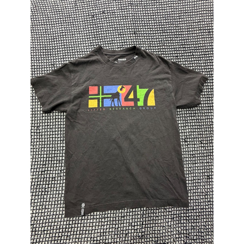 LRG T-Shirt Mens Medium Black Graphic Giraffe Logo Tee